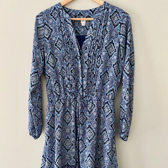 GAP Blue Patterned Dress - Size S - Picture 1 of 4